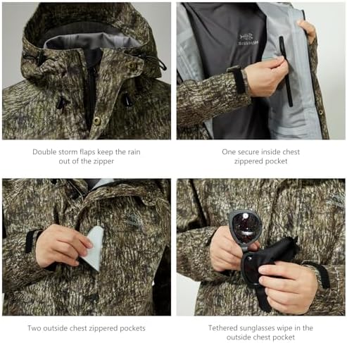 BASSDASH Walker-LW Breathable Waterproof Fishing Hunting Wading Jackets with Silent Outer Fabric for Men Women - Image 4