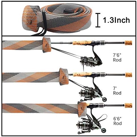 Fishing Rod Cover - 4 Pack Rod Sleeve Socks with Lanyard for Fly, Spinning, Casting, Sea Fishing - Image 5