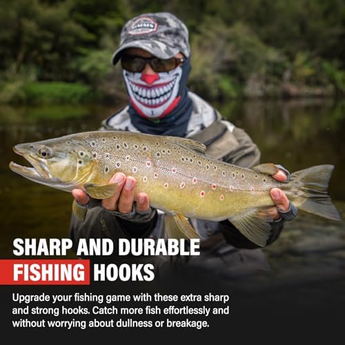 50PCS Sharp Barbed Fishing Hooks, High-Carbon Steel Ultra-Strong, Single Size with Hole for Easy Tying, Secure Portable Box Included – Ideal for Bank Fishing, Lure Fishing & All Conditions - Image 5