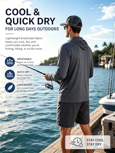 ZITY Men's Lightweight Pullover Hoodie UPF 50+ Fishing Shirts Sweatshirt - Image 5
