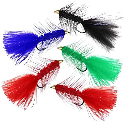10Pcs Wooly Bugger Fly Fishing Flies for Trout, Bass and Salmon-Streamer Assortment Wet Flies by Qievcrme