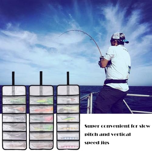 Roll Up Fishing Lure Wraps Set-Durable Lure Bag 6 Pocket PVC Protective Cover Saltwater Hook Covers Fabric Lure Protector Trolling Lure Tackle Box - Image 6