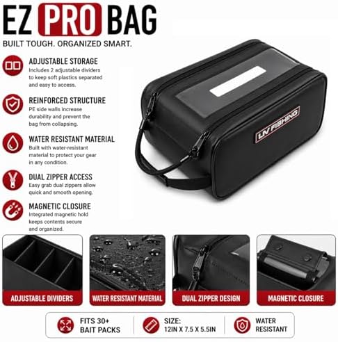LIV FISHING EZ PRO Tackle Bag - Pull Handle, Clear Window, Fits 25+ Baits - Image 2