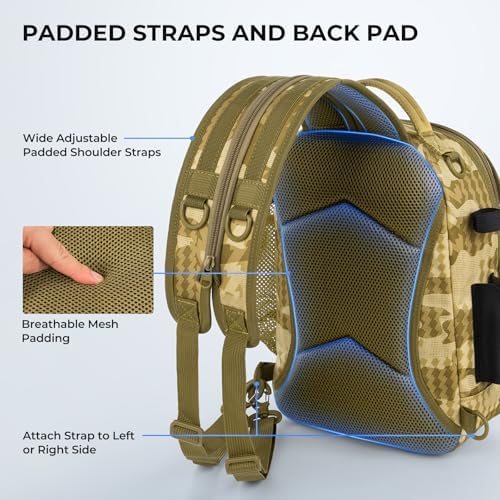KastKing BaitSpace Fishing Sling Bag, Fishing Backpack with Rod Holder - Image 6
