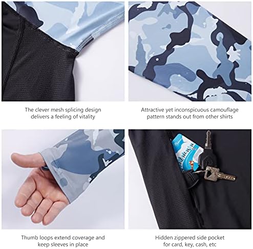 BASSDASH Men’s UPF 50 Performance Fishing Shirt Cooling Hoodie Camo Long Sleeve FS17M - Image 5