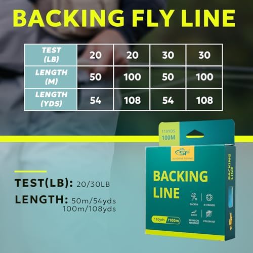 SF Fly Line Backing for Fly Fishing Braided 20/30LB Polyester Trout Salmon - Image 2