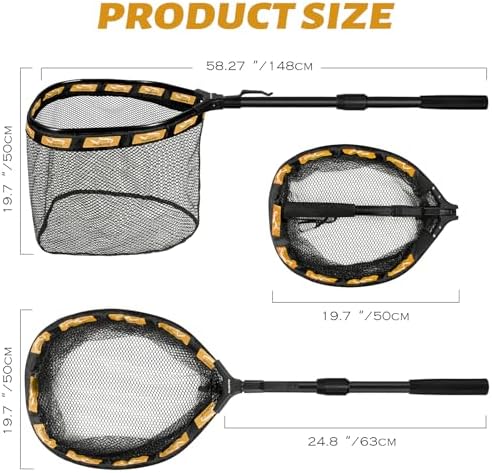 PLUSINNO Fishing Net Fish Floating Landing Net with Handle - Image 3