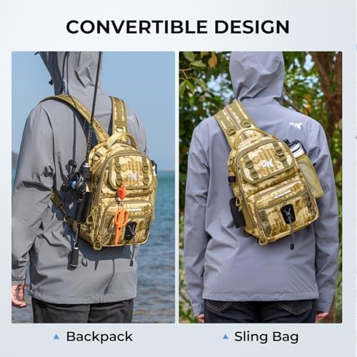 KastKing BaitSpace Fishing Sling Bag, Fishing Backpack with Rod Holder - Image 2