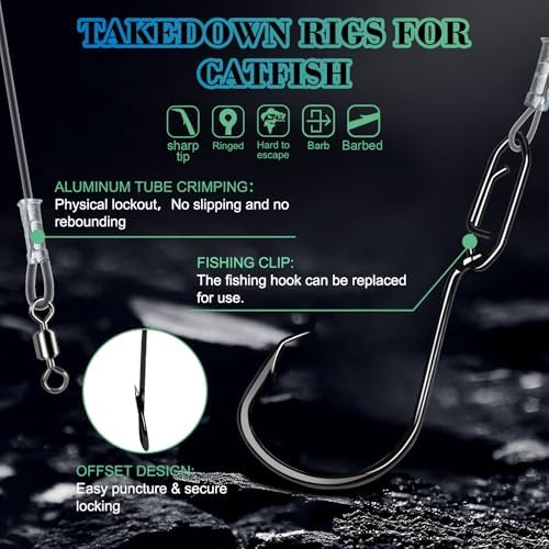 Catfish Float Rigs, 6/0 or 8/0 Circle Hooks, 3 or 6 Pack - Image 5