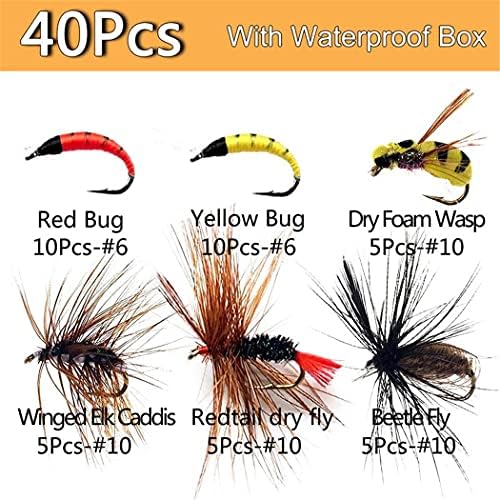 OutdoorFishing Fly Fishing Flies Kit Fly Assortment Trout Bass Fishing with Fly Box, 33/48/72/100/114/148pcs with Dry/Wet Flies, Nymphs, Streamers, Popper - Image 2