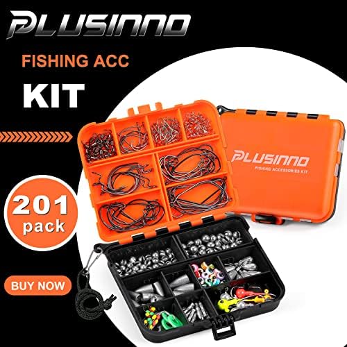PLUSINNO 253/387pcs Fishing Gear Accessories Kit, Fishing Tackle Box with Tackle Included, Fishing Hooks, Fishing Weights Sinkers, Spinner Blade, Fishing Equipment for Bass Trout Bluegill Crappie - Image 2