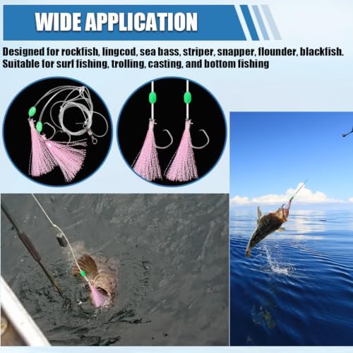 Shaddock Fishing Bait Rigs Saltwater with Sharp Hooks for Flounder Halibut - Image 4