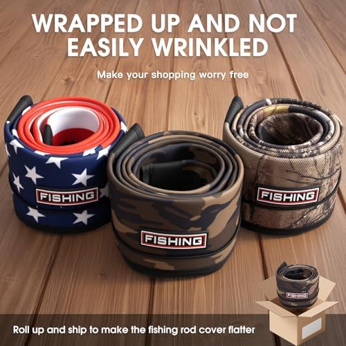 Fishing Rod Sleeve Protector, Waterproof Camouflage Pattern, Fits Casting 62in and Spinning 64in Rods, Hook Resistant with Adjustable Reel Strap, 1 Count - Image 5