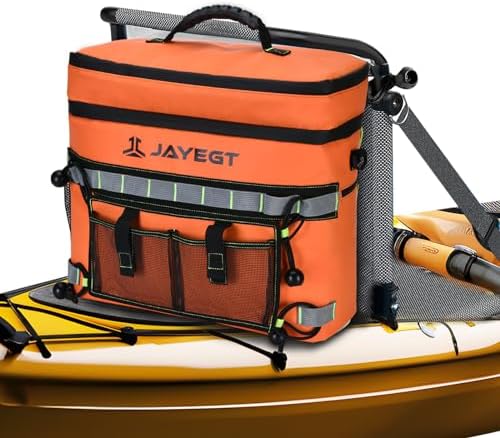 Kayak Cooler Behind Seat - Waterproof Cooler Bag Compatible with Lawn-Chair Seat Kayak，Kayak Accessories Camping Cooler, Portable Ice Chest for Fishing, Beach, Travel,Picnic, Cooler Leak-Proof by JAYEGT