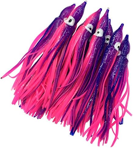 Hoochie Octopus Skirts Trolling Lures Fishing Tackle Soft Plastic Lures Luminous Squid Skirts Saltwater/Bait Lures1.9 '' - 8 ''（22PK） by Cheerouters