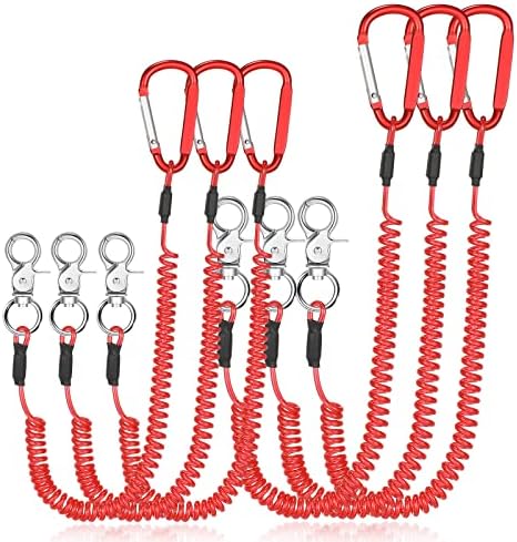 Woanger Coiled Lanyard for Tools Steel Wire Retractable,Red by Woanger