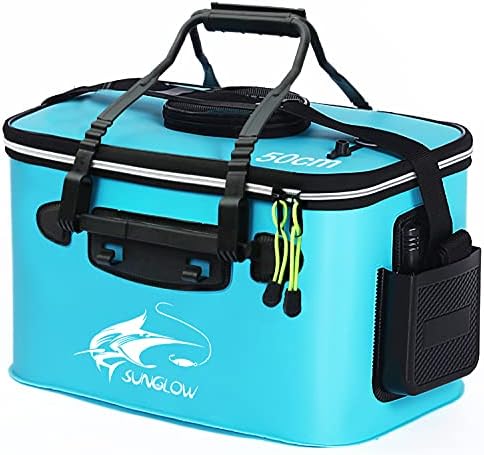 Grneric Fishing Bucket, 6Gallon/8Gallon/10Gallon Foldable Fish Bucket,Live Fish Container Multi-Functional Live Fish Bait Bucket,Outdoor Camping EVA Fishing Bag and Fish Protection Bucket by Grneric