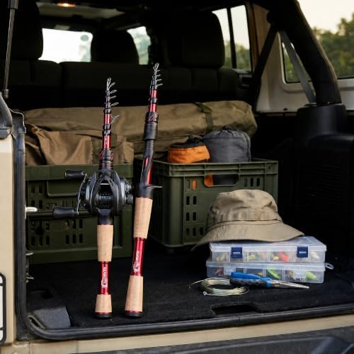 Portable Fishing Rods,Telescopic Spinning Rod with 24T Carbon Blanks & Solid Carbon Tip, Cork Handle Collapsible Rods, Easy to Travel - Image 7