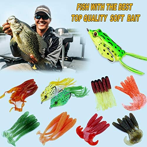 PLUSINNO Fishing Lures Fishing Tackle Box Fishing Gifts for Men, Bass, Trout Fishing Accessories Kit for Saltwater & Freshwater Fishing Gear Including Topwater Lures, Hooks, Spinnerbaits - Image 5