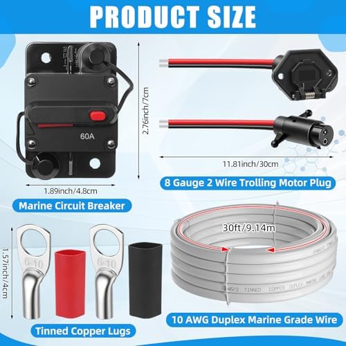 13 Pcs Trolling Motor Wire Kit, Tinned Copper Cable - Image 2