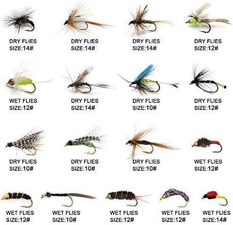 YZD Trout Fly Fishing Flies Collection 194/118/69 Premium Flies Dry Wet Nymph Streamers Fly Assortment with Fly Box Flyfishing Flys Lures Kits - Image 5