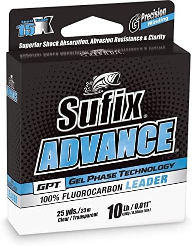 Sufix Advance Fluorocarbon Leader 10 lb Clear - 25 Yds by Sufix