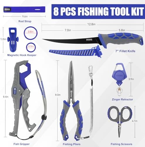 Booms Fishing Tool Kit Saltwater: 8pcs Fishing Gift for Men, XT02 - Image 7