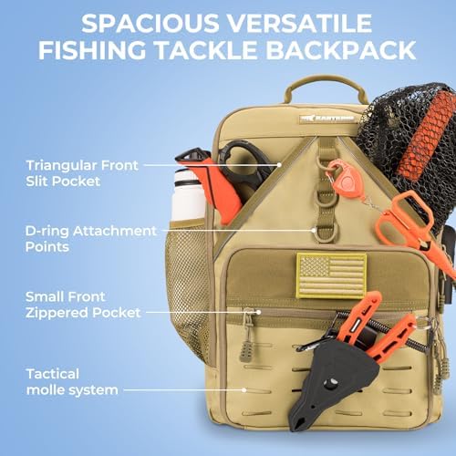 KastKing KarryAll Fishing Backpack with Rod Holder 4 Tackle Boxes, 40/26L - Image 4