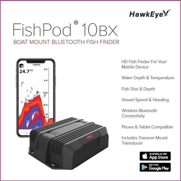 Hawkeye FISHPOD 10BX Boat Mount Bluetooth Fish Finder with AI Technology - Image 4