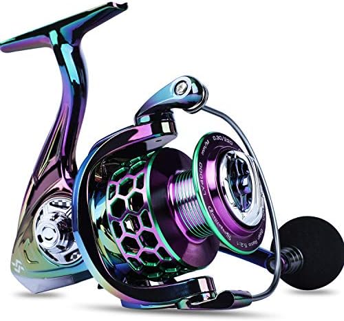 Sougayilang Colorful Fishing Reel 13 +1 BB Light Weight Ultra Smooth Powerful Spinning Reels, with CNC Line Management Graphite Frame, for Freshwater - Image 2