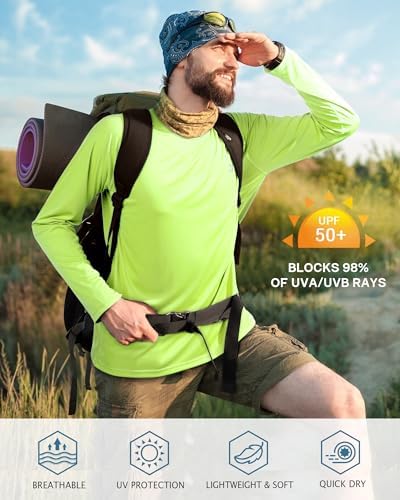 Roadbox Men's UPF 50+ UV Sun Protection Shirts, Long Sleeve Swim Rash Guard - Image 3