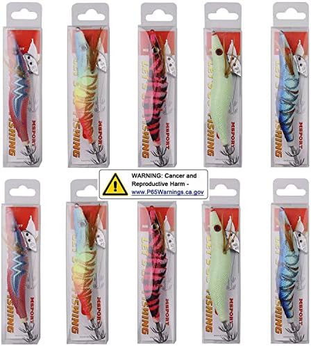 Squid Jigs Saltwater Fishing Lures, 10pcs Glow Squid Lures Glow in The Dark Shrimp Baits Luminous Jig Hooks Artificial Prawn Cuttlefish Sleeve Octopus Baits - Image 6