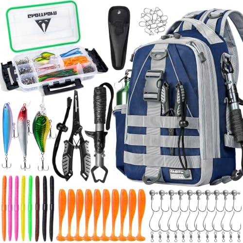 Ghosthorn Fishing Backpack with 3600 Tackle Box Fishing Gear Set Tackle Bag by Ghosthorn