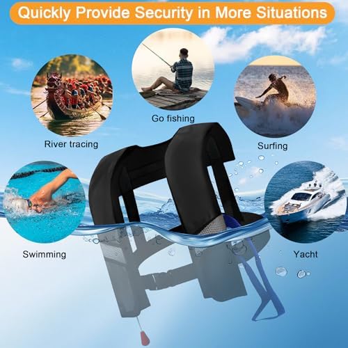 Life Jackets for Men Women - 150N Automatic Inflation Swim Vest with Reflective Strips & Safety Buckle ~ Lightweight &Breathable - Image 4