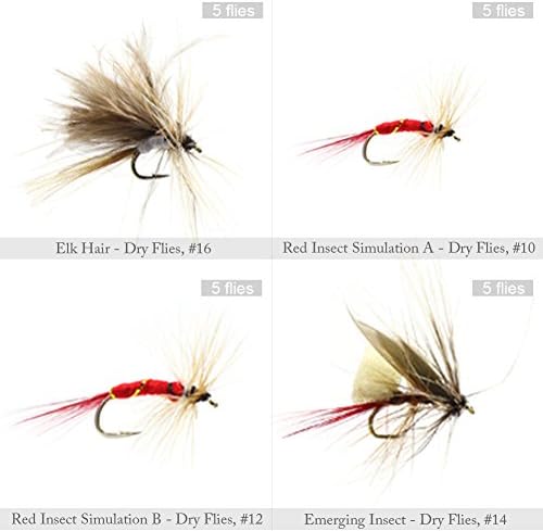 Croch 120pcs Dry/Wet Flies Box Set - Mix Designs Fishing Lure for Bass, Salmon, Trout - Floating/Sinking Assortment with Waterproof Fly Box - Image 3