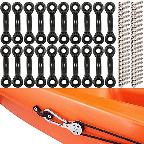 Kayak Pad Eye Kit, 10PCS Nylon Bungee Deck Loops Tie Down Pad Eye with 20 Screws for Boat Kayak Deck Rigging Kit - Image 6