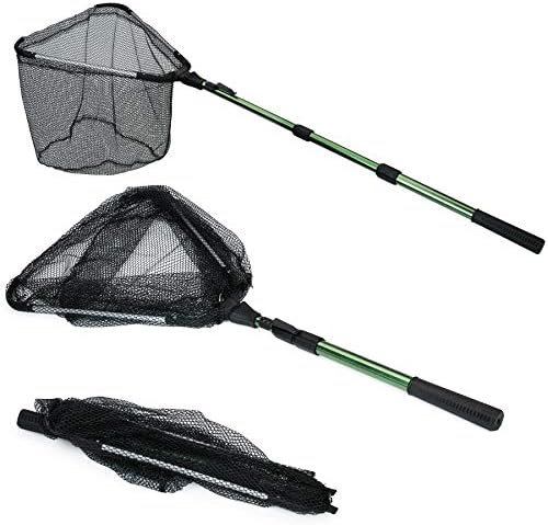 RESTCLOUD Fishing Landing Net with Telescoping Pole Handle, Fishing net Freshwater for Kids Men Women, Extend to 40-63 Inches by RESTCLOUD