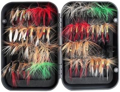 Fly Fishing Hooks Set 40PCS Hand-Tied Lures Trout Bass(64 Pieces, 50g Each) by Unknown