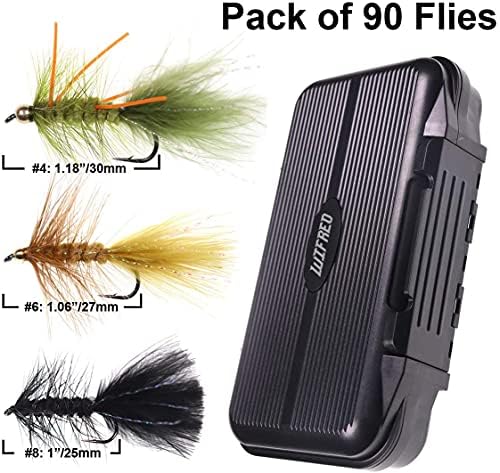 wifreo 30/90PCS Wooly Bugger Fly Fishing Lures Streamer Assortment with Waterproof Fly Box - Image 2