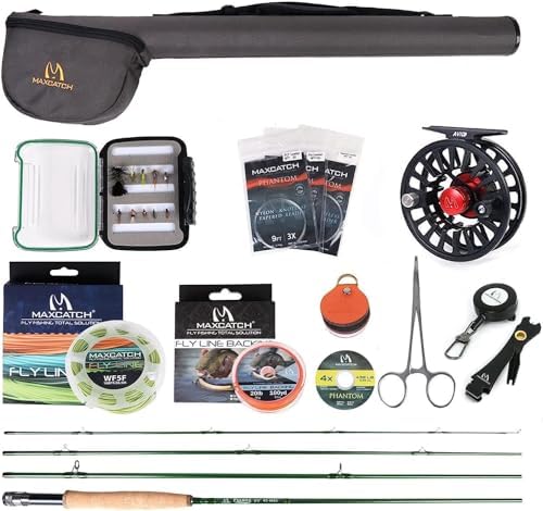 M MAXIMUMCATCH Maxcatch Premier Fly Fishing Rod and Reel Combo Complete 9' Fishing Outfit by Maxcatch