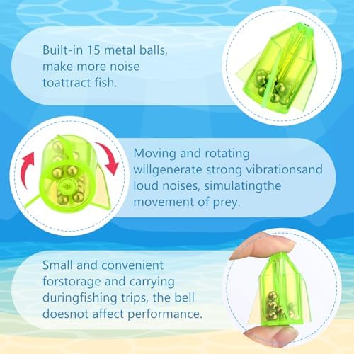 Gemscream 30 Pcs Catfish Rattles for Catfishing, Fishing Rattles with 15 Stainless Steel Beads, Rocket Shaped Inline Fish Attractor Fishing Tackle for Catfish Bass Pompano - Image 3