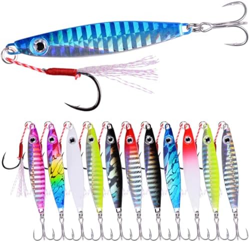 Aorace Jigging Lure Lead Fish Metal Jig Fishing Lure Paillette Knife Artificial Hard Bait Laser Body by Aorace
