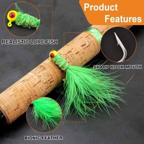 Fishing Jigs Kit Bucktail Jigs Hair Swimbait Heads Marabou Feather - Image 4