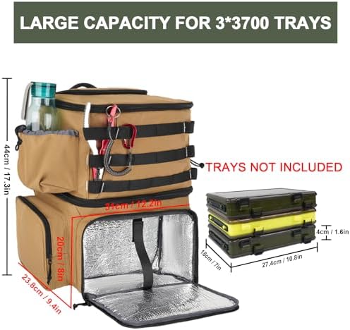 MATEIN Fishing Backpack, Tackle Storage Bag with Rod Holders & Cooler - Image 2