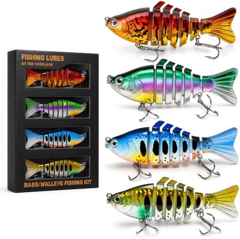 VOOGLASS 4PCS Fishing Lures Kit Hard Baits for Bass Pike Walleye by VOOGLASS
