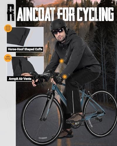 33,000ft Men's Packable Rain Jacket Waterproof Raincoat with Hood - Image 6
