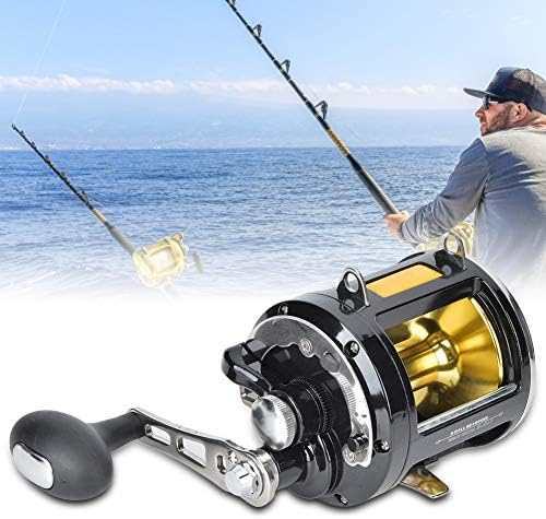 VBESTLIFE TR12000 All Metal Trolling Fishing Reel, 3.4:1 Speed Ratio Carbon Fiber Brake Washer Trolling Reel for Offshore Boat Saltwater Angler - Image 2