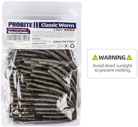 Soft Fishing Worm 100PCS, 3/4/5/6" Mega Value Pack Senko Style Soft Lures for Bass, Plastic Worm Stick Baits, Multicolor, Cost-Effective Fishing Gift - Image 5