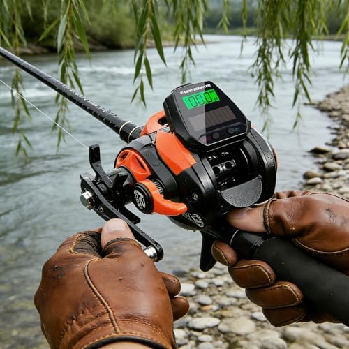 Line Counter Digital Baitcasting Fishing Reel with LCD Display Ultralight Baitcaster Reel, 22-35 Lb Max Drag, 6.3:1/7.2:1 Gear Ratio, Left/Right Hand, for Freshwater & Saltwater - Image 2