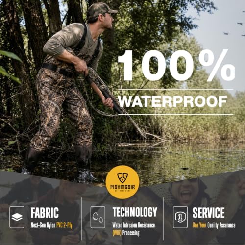 FISHINGSIR Waders for Men Waterproof Women Fishing Chest Wader with Boots - Image 2